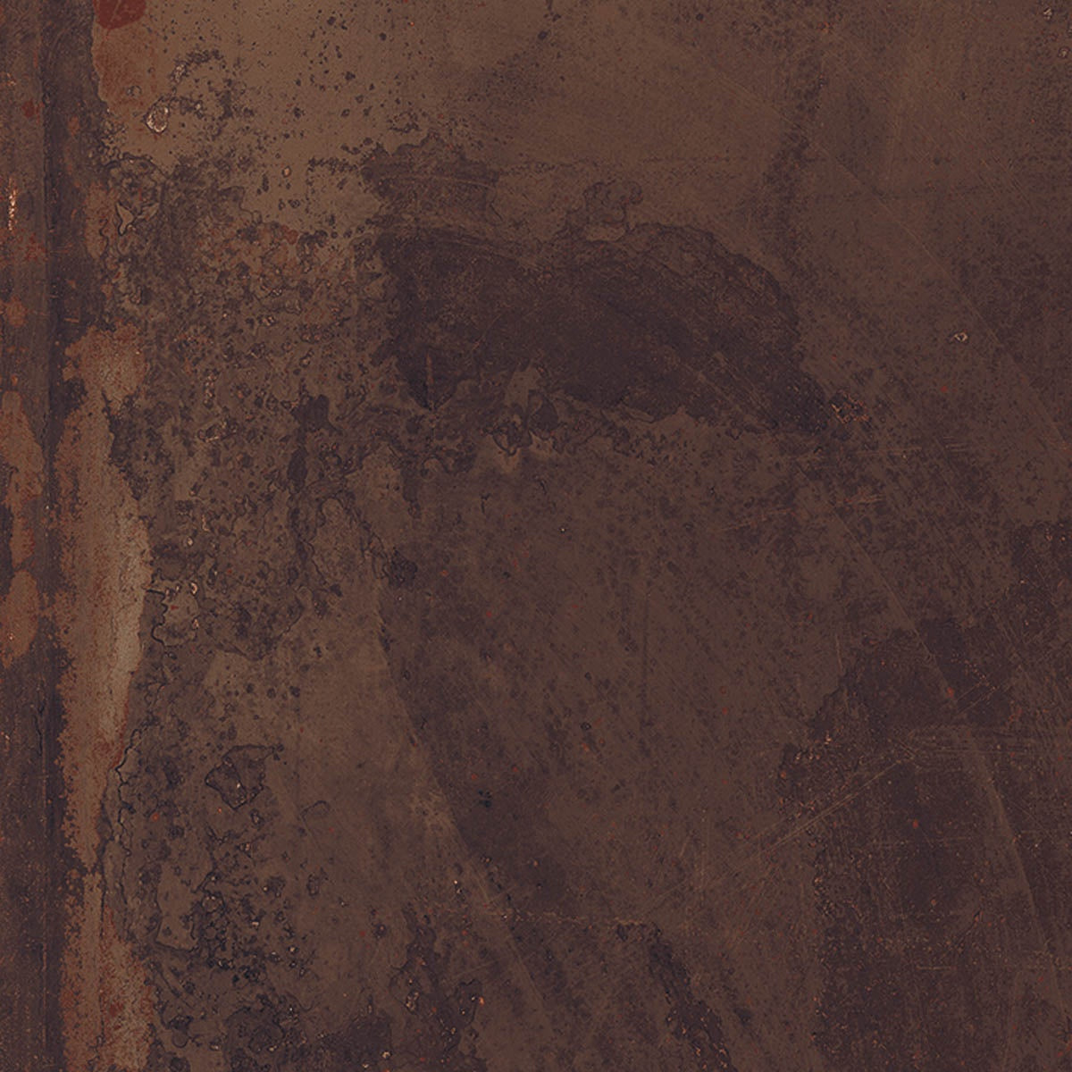 Textured matte brown porcelain tile with a metallic sheen, exuding urban sophistication and industrial elegance in a large square format.