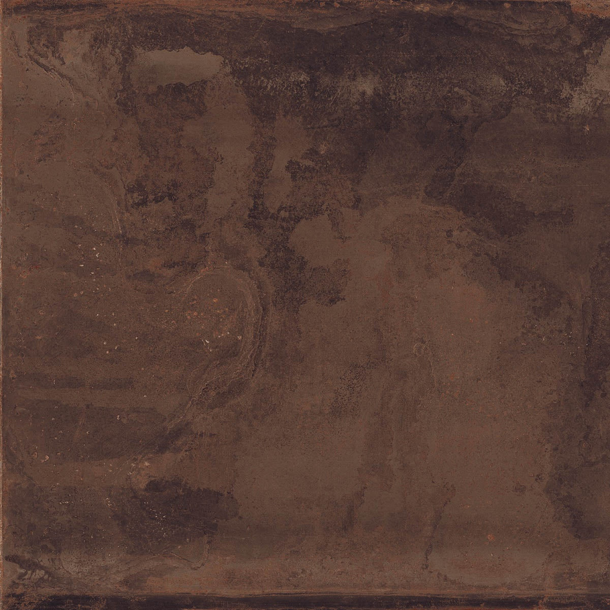 A large-format matte brown porcelain tile with a textured metallic finish, exuding urban elegance and industrial sophistication.