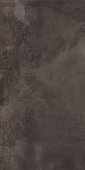 Black matte porcelain tile with a textured metallic finish, exuding urban elegance and industrial sophistication.