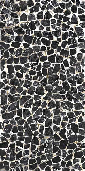 Luxurious large-format porcelain tile in deep turtle green with a semi-glossy finish and refined Art Deco-inspired veining.