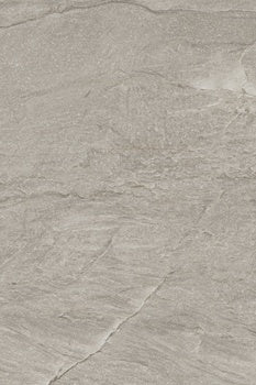 Luxurious matte porcelain paving tile in warm dark beige, evoking primordial quartzite with profound depth and serene minimalism.