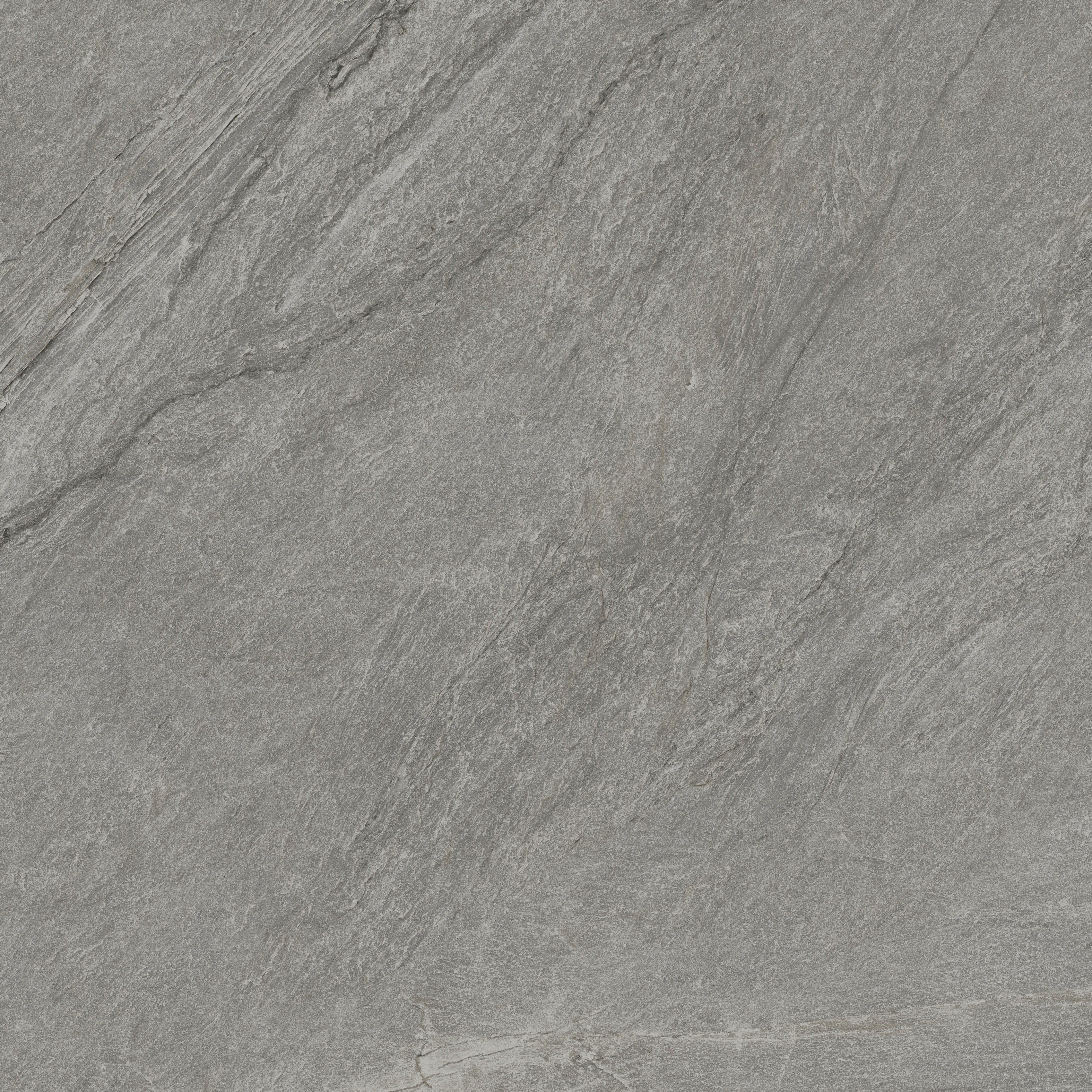 Luxurious dark gray porcelain paving tile with primordial quartzite texture, exuding profound serenity for intimate outdoor and indoor spaces.