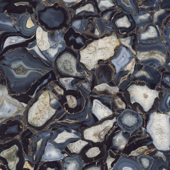 Luxurious blue agate-inspired porcelain tile with refined veining and a semi-matte finish, evoking timeless sophistication and artistic depth.