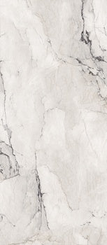 Luxurious large-format porcelain tile with veined marble camouflage in refined white, exuding timeless elegance and sophisticated depth.
