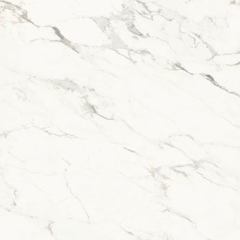 Luxurious large-format porcelain tile with Breccia Capraia marble veins on a refined white ground, semi-glossy finish.