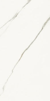 Luxurious white porcelain tile with refined Statuario Extra marble veining, semi-matte finish, and timeless elegance for sophisticated interiors.