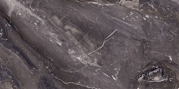 A luxurious Arabescato Orobico marble-effect porcelain tile in rich coffee brown with dramatic veining and a semi-glossy finish.