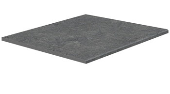 Dark gray porcelain square border with a matte, 3D-textured surface and polished edges, exuding playful sophistication for eclectic modern spaces.