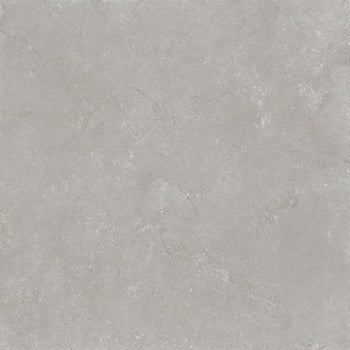 Textured matte gray porcelain tile with a playful sedimentary stone look, exuding bold, free-spirited luxury for vibrant interiors.