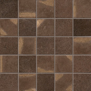 Dark brown porcelain tile with warm terracotta undertones, textured matte finish evoking handcrafted Tuscan elegance.