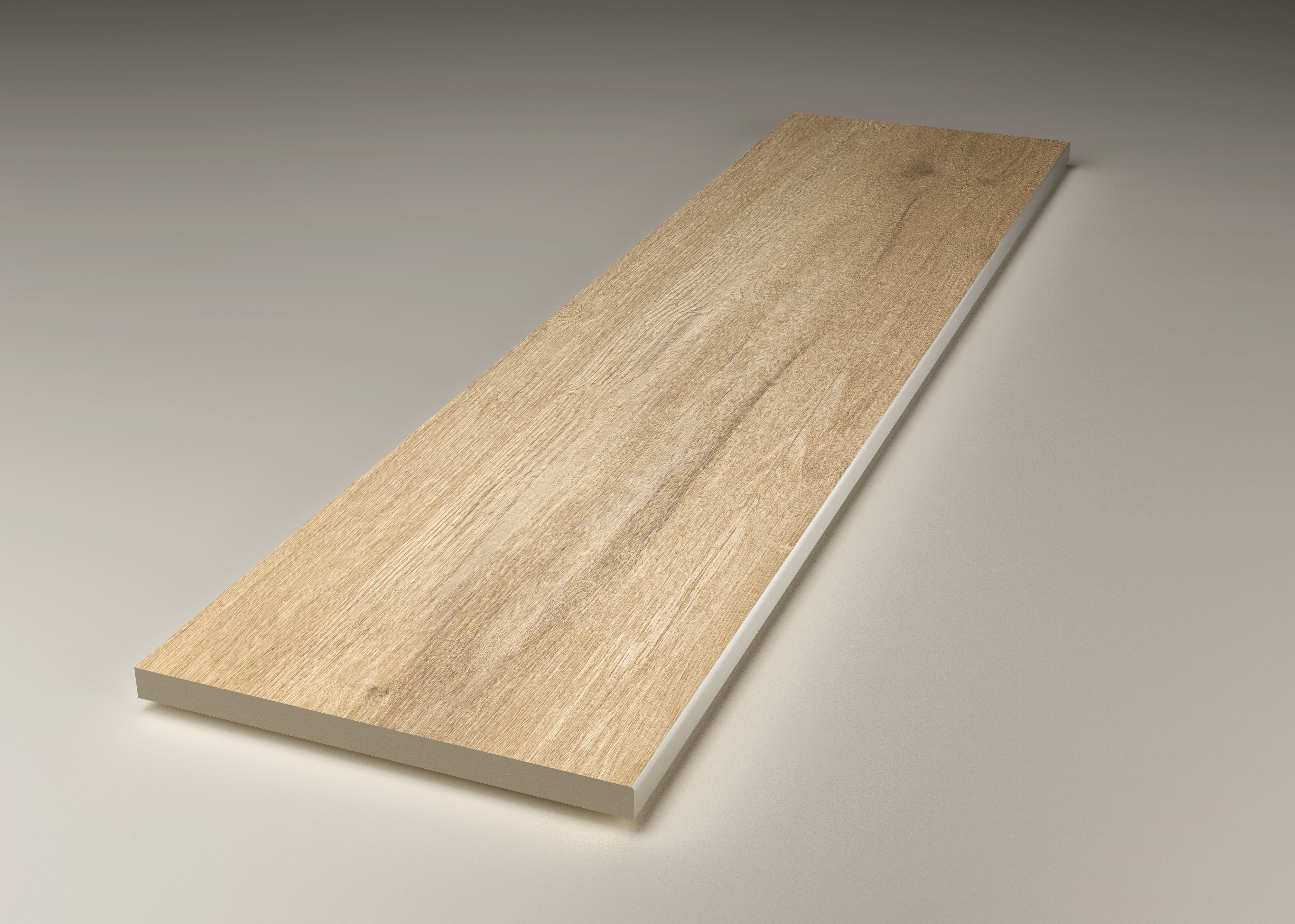 Honey-toned porcelain plank with weathered Venetian briccola texture, evoking coastal elegance and artisanal warmth in matte finish.