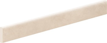 Handcrafted beige terracotta bullnose trim with warm matte finish and artisan charm for refined contemporary interiors.