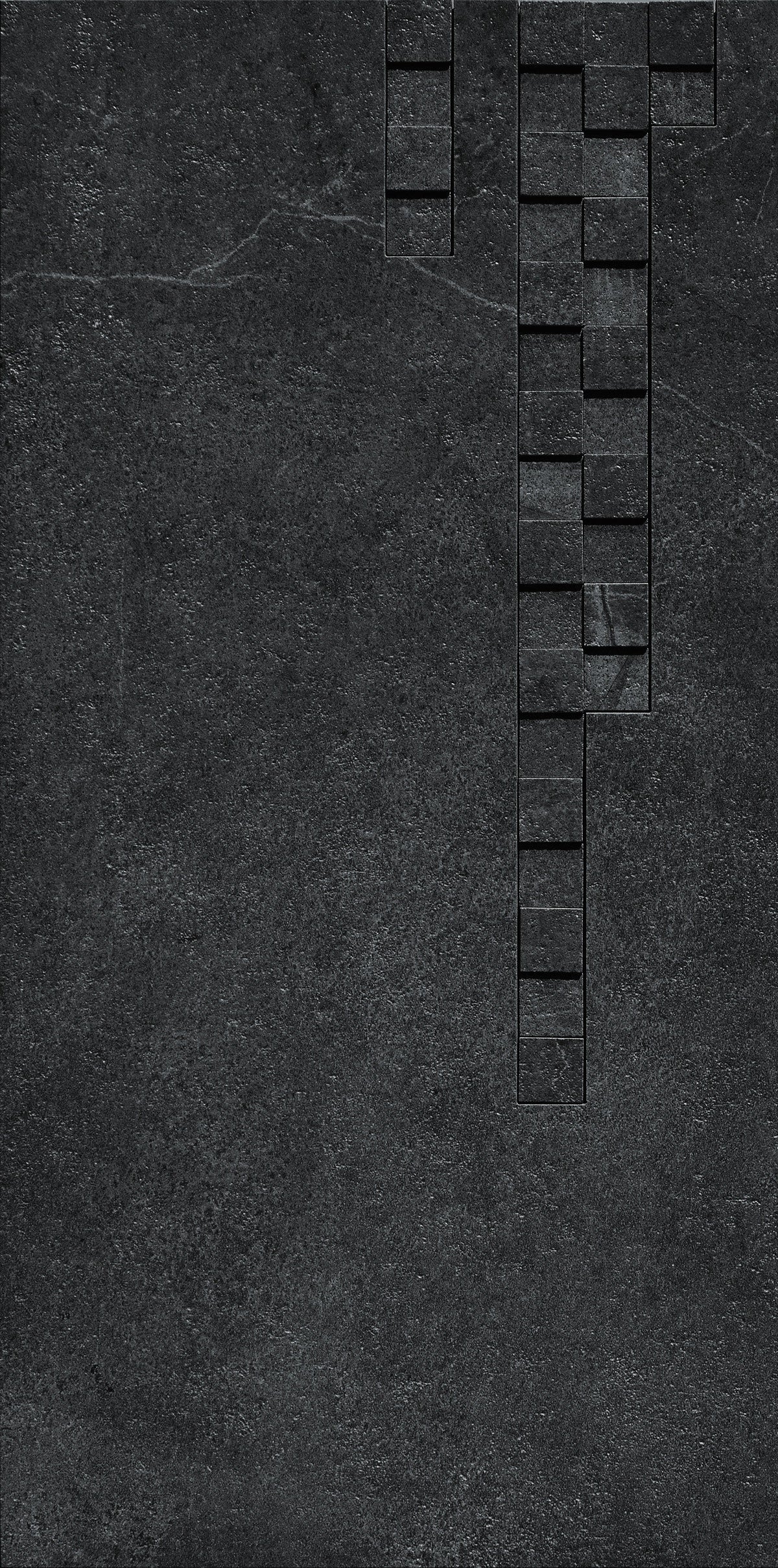 Dark grey rectified porcelain tile with a smooth matte finish, embodying minimalist sophistication and urban industrial chic.