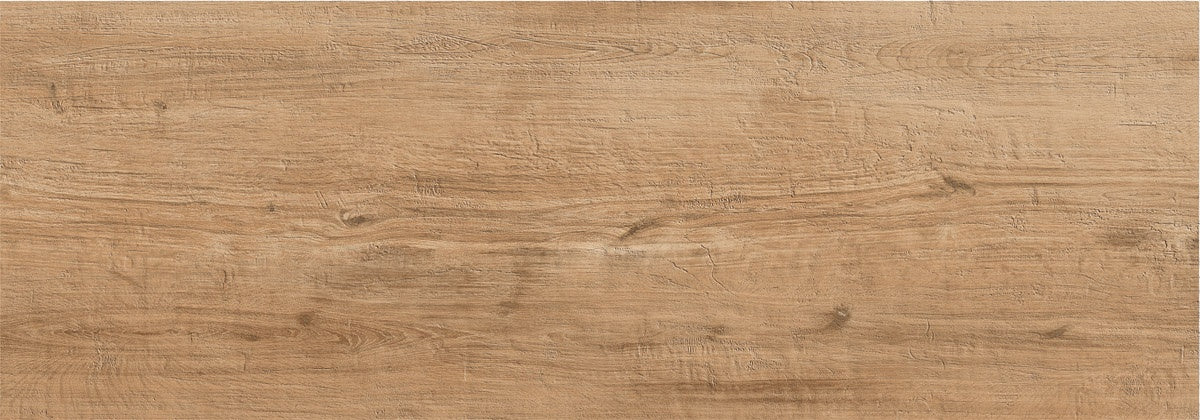 Aged beige porcelain plank with warm wood grain texture, evoking timeworn elegance and rustic sophistication.