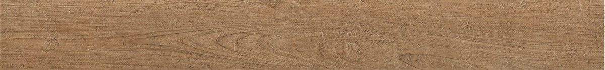 Handcrafted porcelain plank with warm, reclaimed wood texture in soft beige, evoking timeless elegance and rustic Italian heritage.