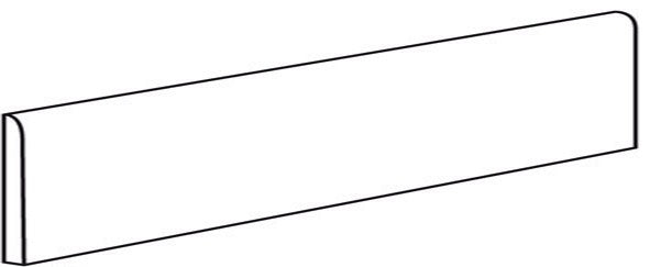 Handcrafted porcelain bullnose trim with warm, aged wood texture in soft beige—rustic elegance for refined transitional spaces.