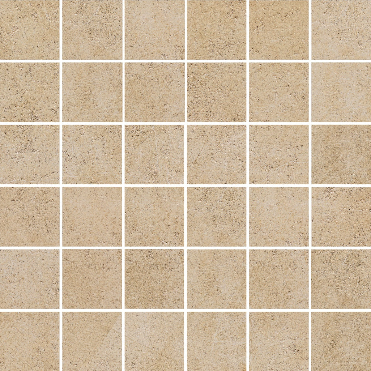 Rectified beige porcelain mosaic with a matte finish, offering clean lines and understated elegance for modern interiors.