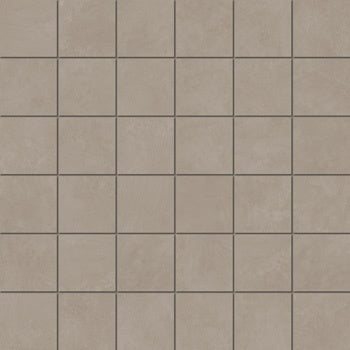 Taupe porcelain mosaic with a soft matte plaster finish, exuding minimalist elegance and warm serenity for refined interiors.