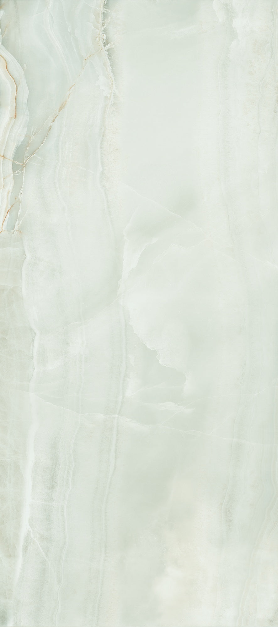 Luxurious matte porcelain tile with refined onyx veining in a serene white palette, perfect for modern minimalist interiors.