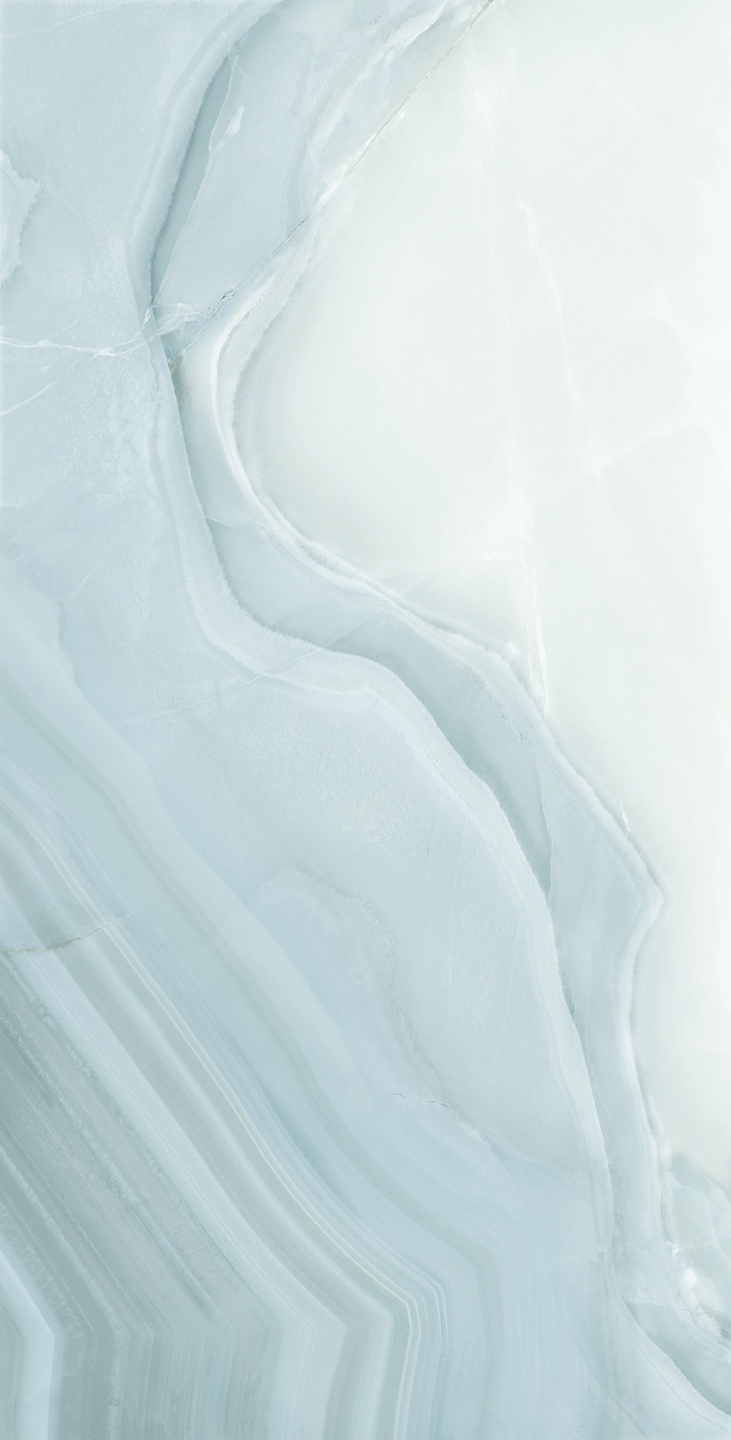 Luxurious porcelain tile with agate-inspired veining in soft white, exuding refined elegance and organic grandeur.