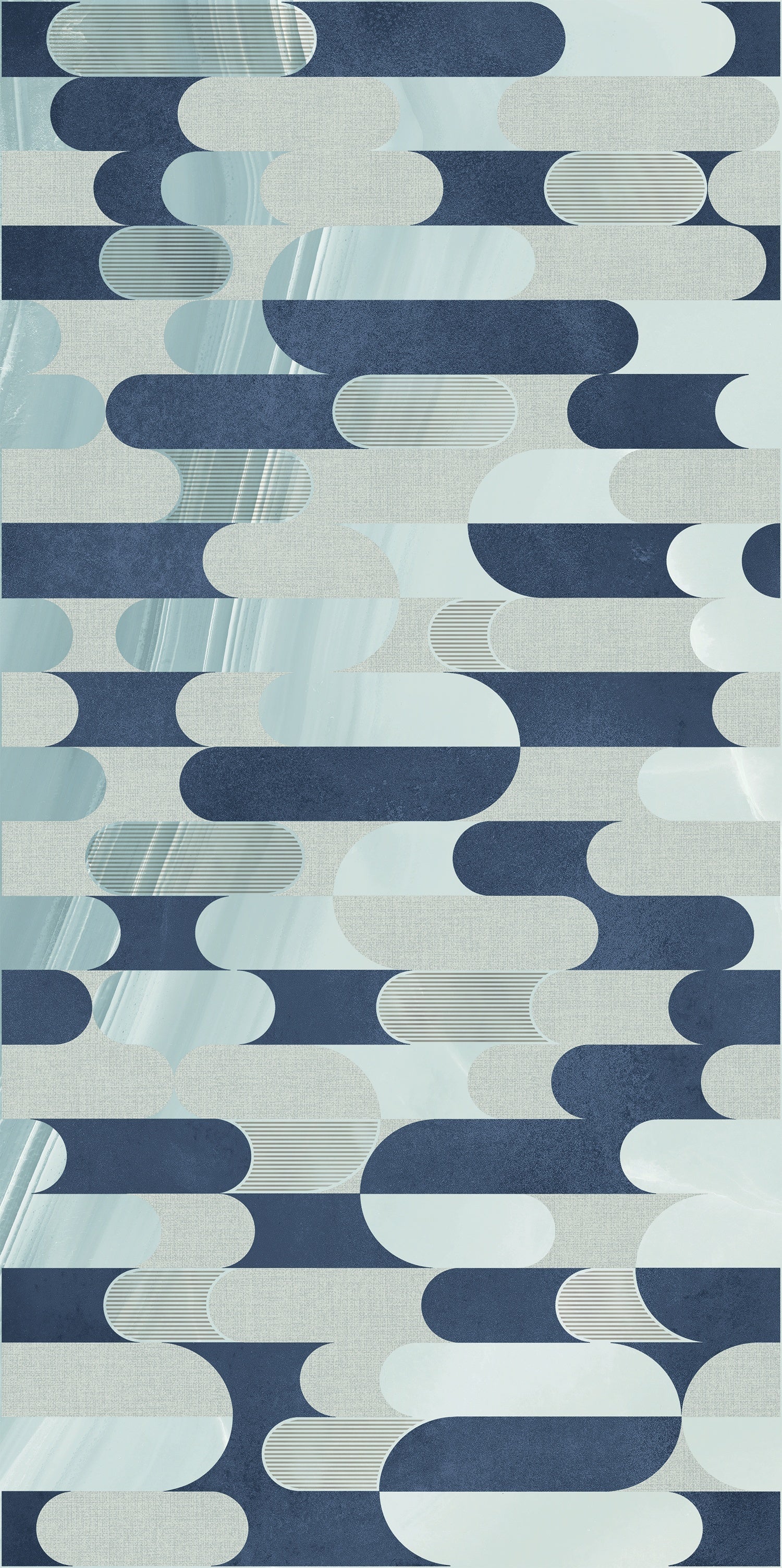 Luxury deep blue porcelain tile with semi-glossy finish, evoking precious stones in a refined contemporary design.