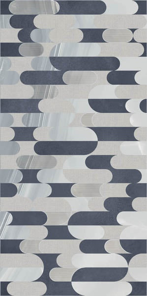 Luxury deep blue porcelain tile with semi-glossy finish, evoking precious stones in a refined contemporary design.