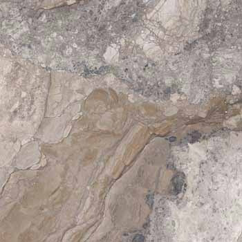 Luxurious travertine-effect porcelain tile in warm brown with subtle veining, semi-glossy finish, and refined rectified edges.