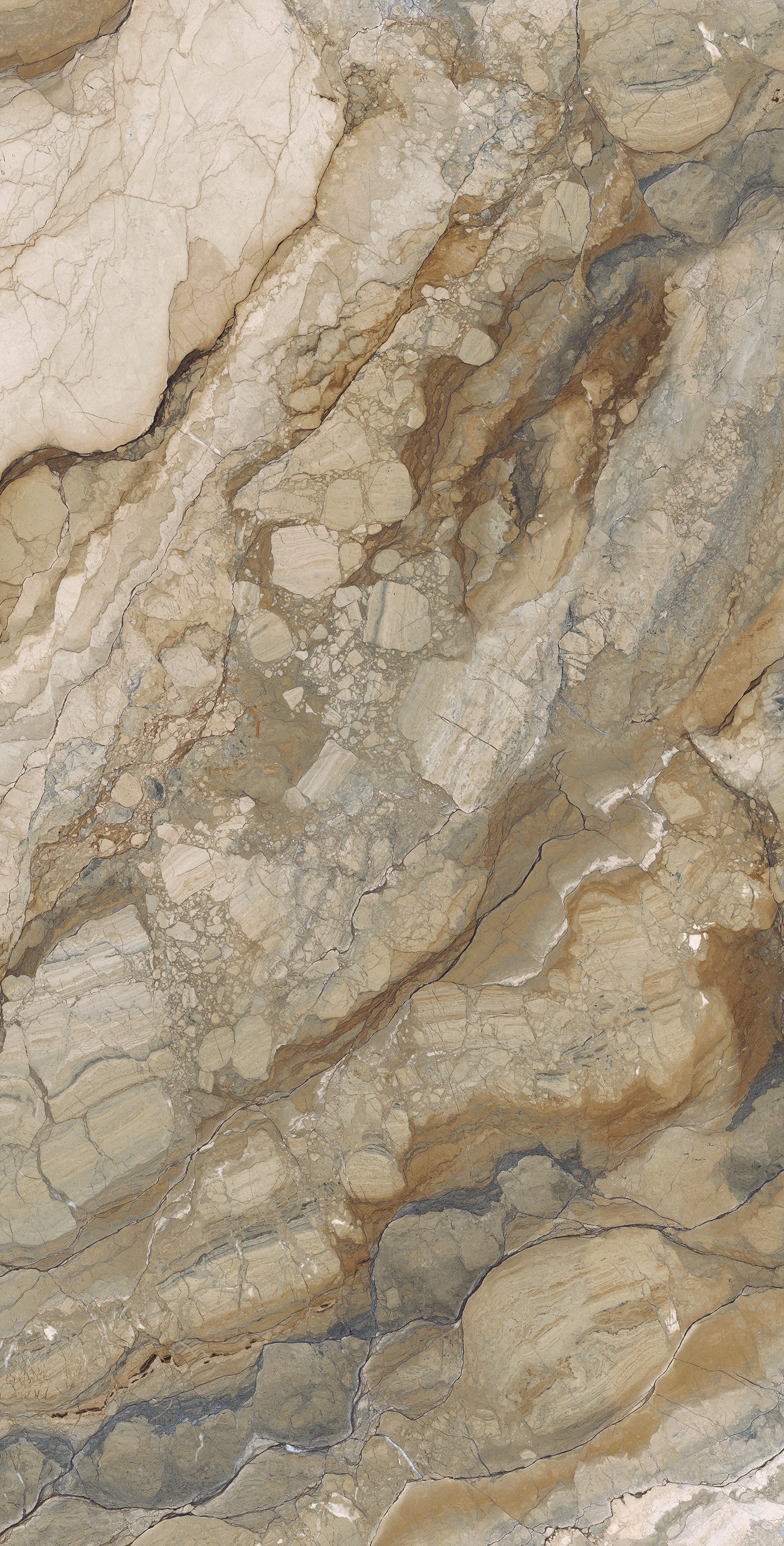 Luxury travertine-effect porcelain bullnose trim in warm brown with semi-glossy finish, evoking timeless elegance and artisanal refinement.