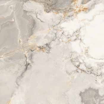 Matte gray porcelain tile with refined travertine veining, evoking natural stone luxury in a contemporary, artisanal finish.