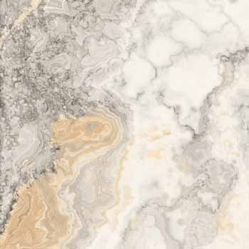 Luxury rectified porcelain tile in soft gray with travertine-inspired veining and a semi-gloss finish, evoking timeless elegance.