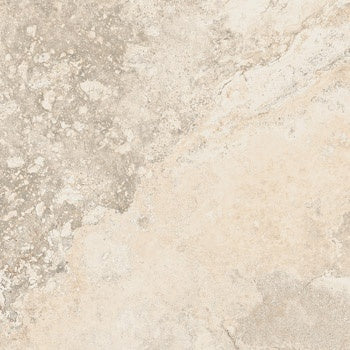 Large-format matte porcelain tile in soft almond, evoking honed travertine with refined minimalism for serene luxury interiors.