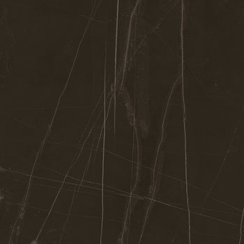 Black marble-look porcelain tile with elegant veining and a matte finish, exuding timeless sophistication for luxurious interiors.