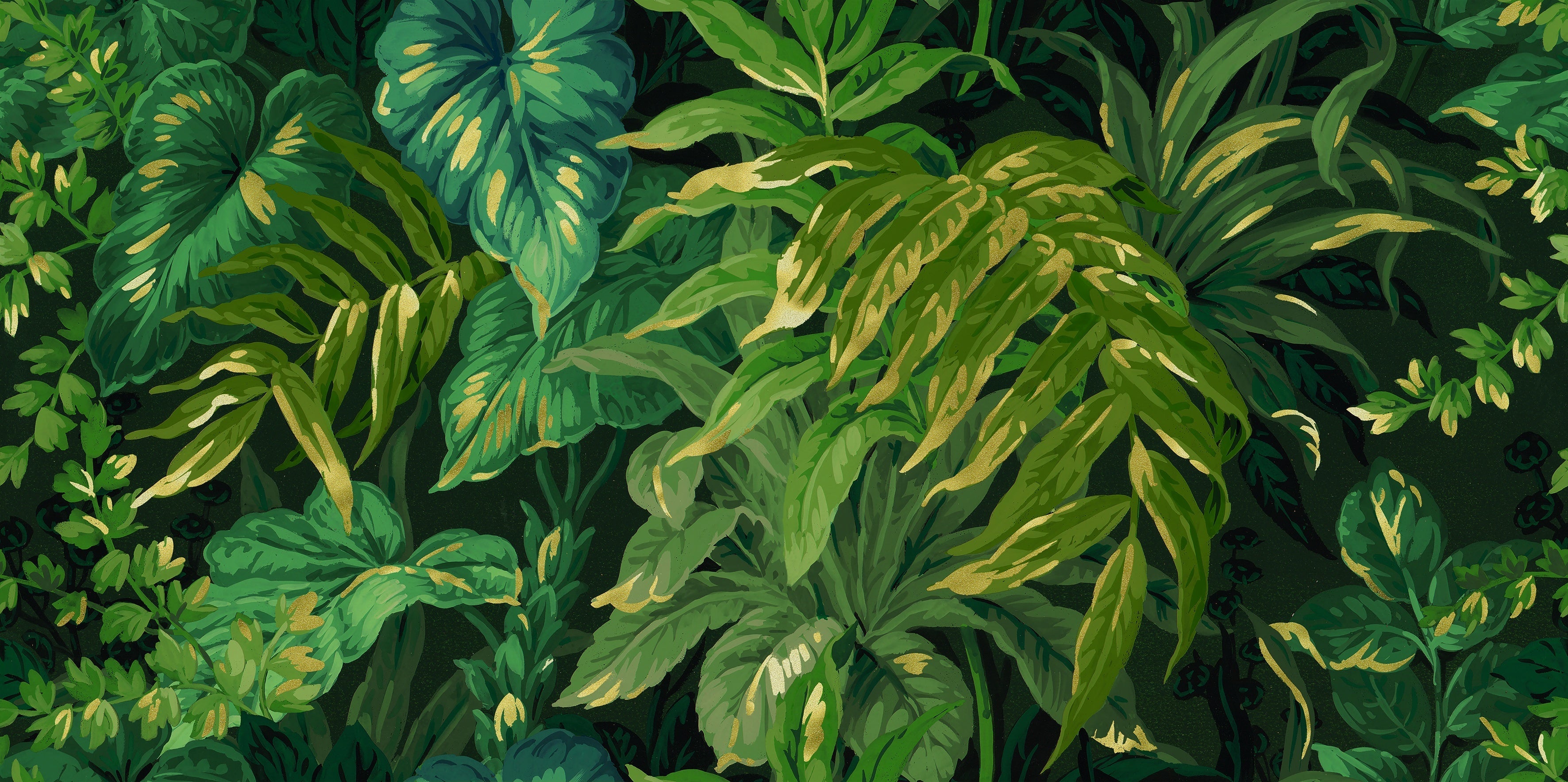 Matte green porcelain wall tile with a contemporary tropicalia design, featuring refined earthy tones and a smooth, handcrafted surface.