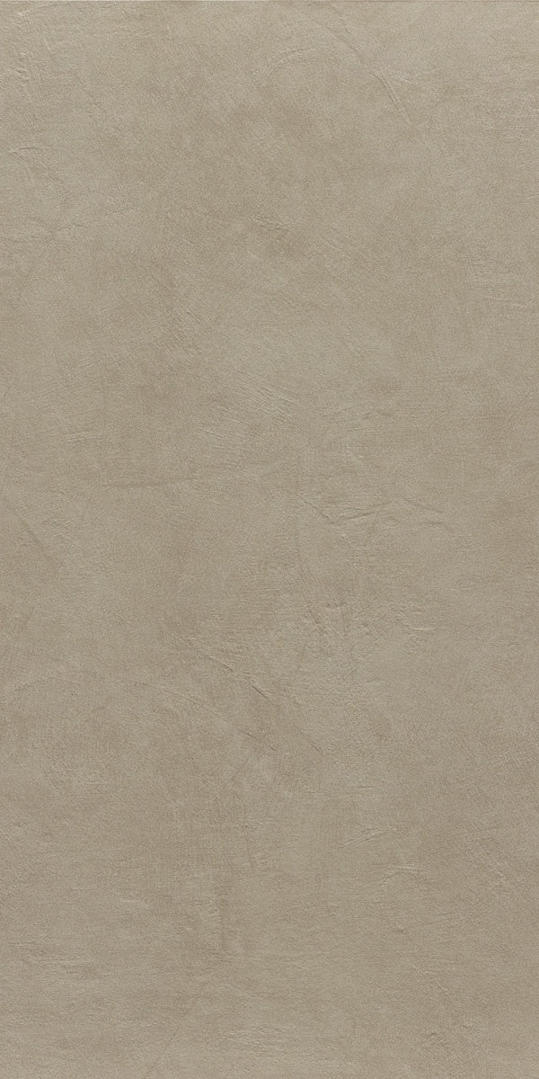 Minimalist almond-beige porcelain tile with a soft matte resin texture, evoking contemporary sophistication and urban fluidity.