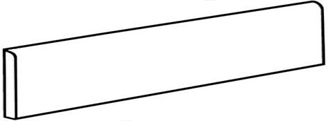 Industrial-chic bullnose trim in textured gray porcelain, embodying brutalist elegance with raw concrete allure and matte, through-body durability.