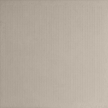 A textured greige porcelain tile with brutalist charm, featuring a rough matte surface and industrial mesh design for raw elegance.