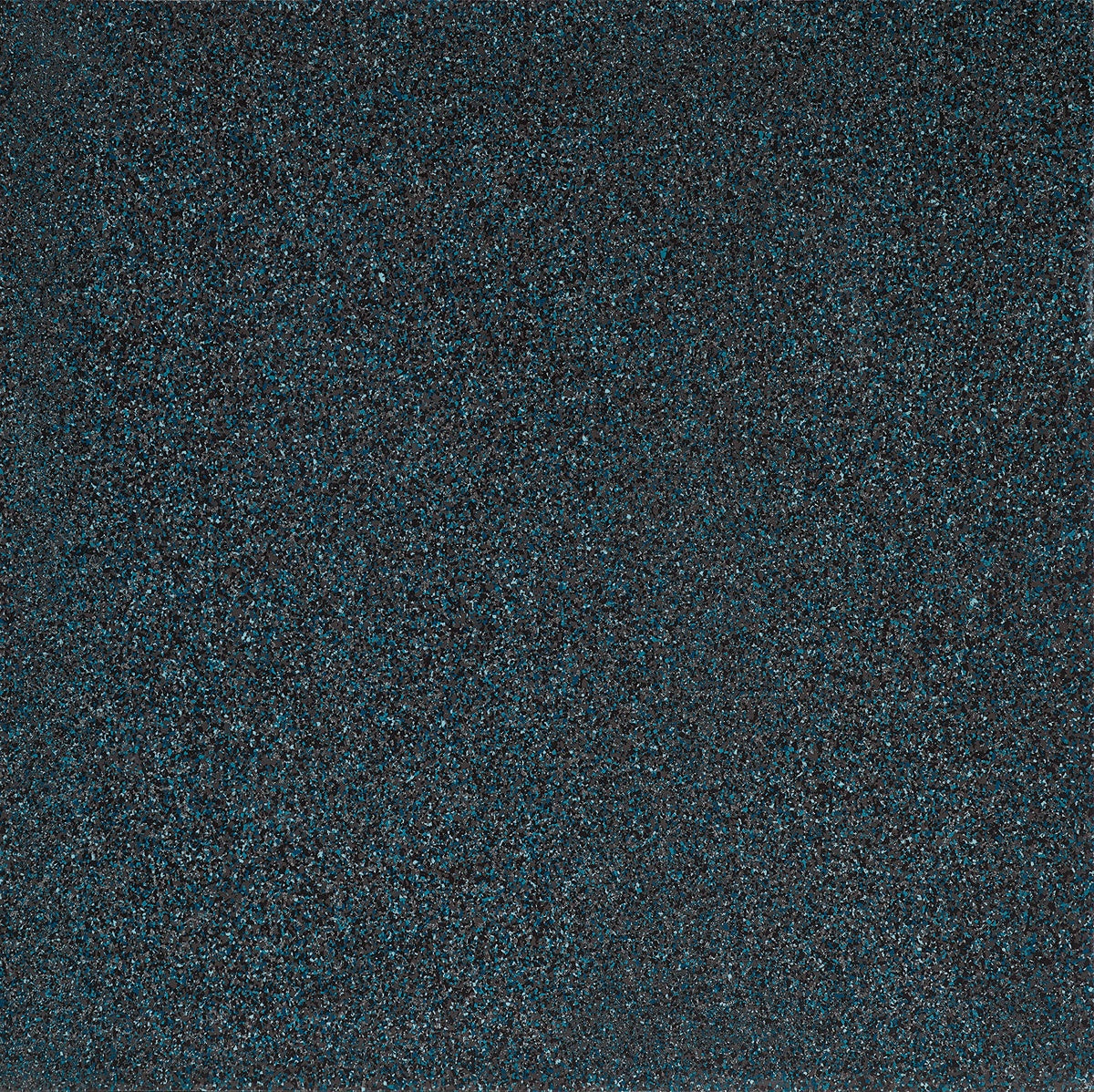 Large-format terrazzo-look porcelain tile in deep royal blue with glossy, polished chips and flakes, exuding bold modern luxury.