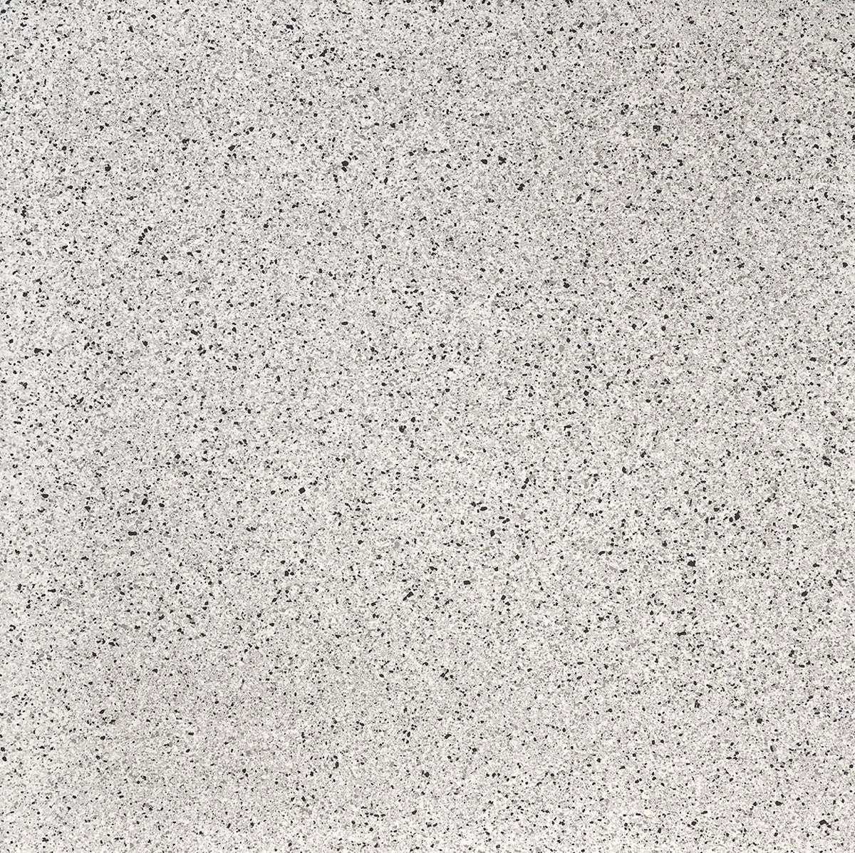 Sleek porcelain bullnose trim in polished white terrazzo with delicate chips, exuding contemporary luxury and timeless elegance.