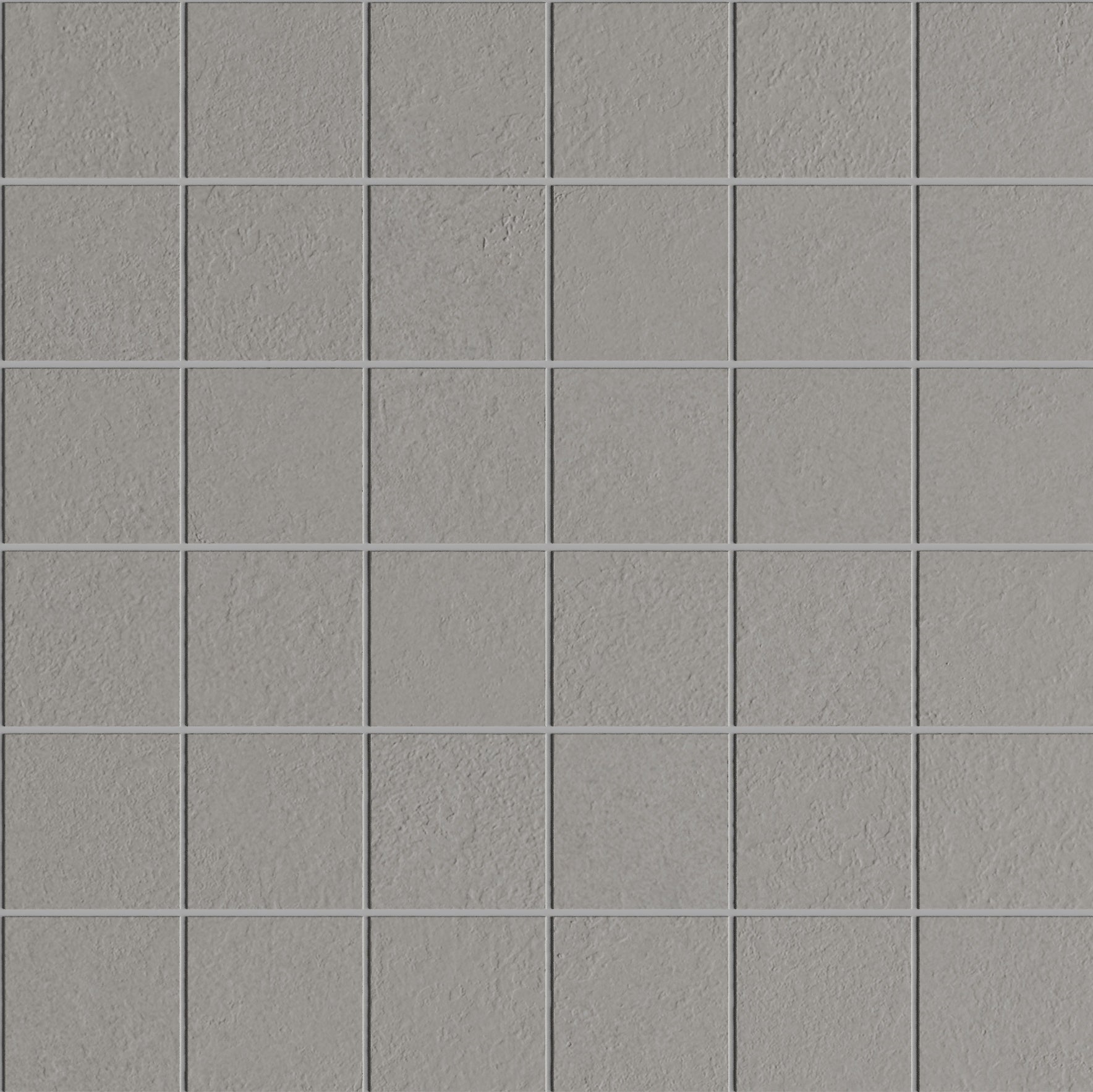 Industrial-chic concrete-look porcelain mosaic in raw gray, textured matte finish with interlocking square tiles for bold, timeless elegance.