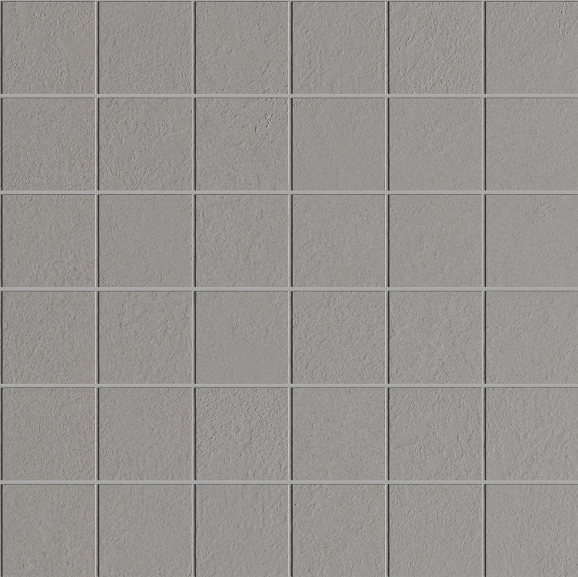 Industrial-chic concrete-look porcelain mosaic in raw gray, textured matte finish with interlocking square tiles for bold, timeless elegance.