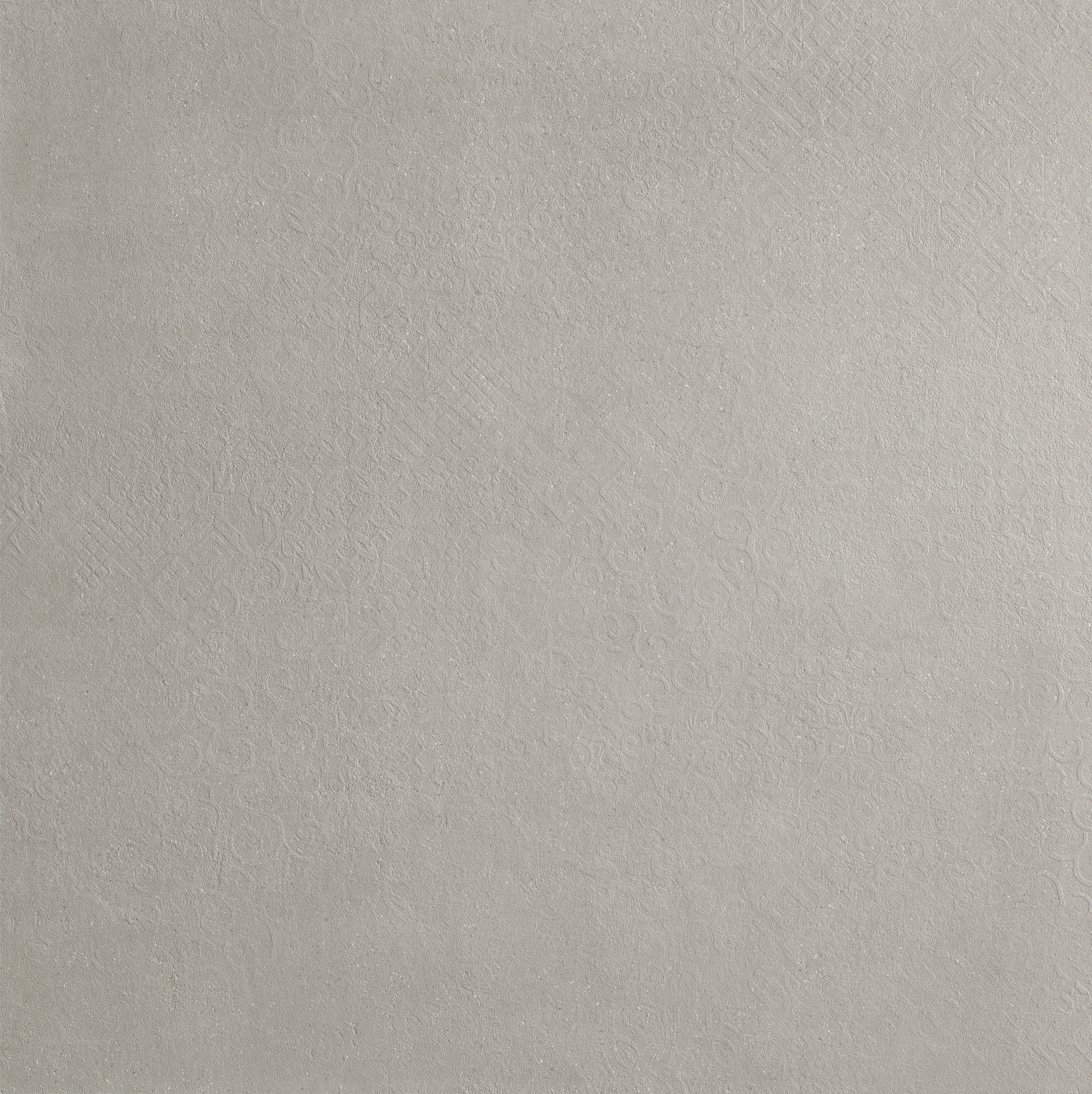 Matte gray porcelain bullnose trim with subtle relief texture and luminous depth, blending industrial elegance with refined minimalism.