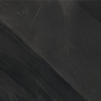 Luxurious matte black porcelain tile with volcanic slate texture, evoking Iceland's raw elegance in a refined square format.
