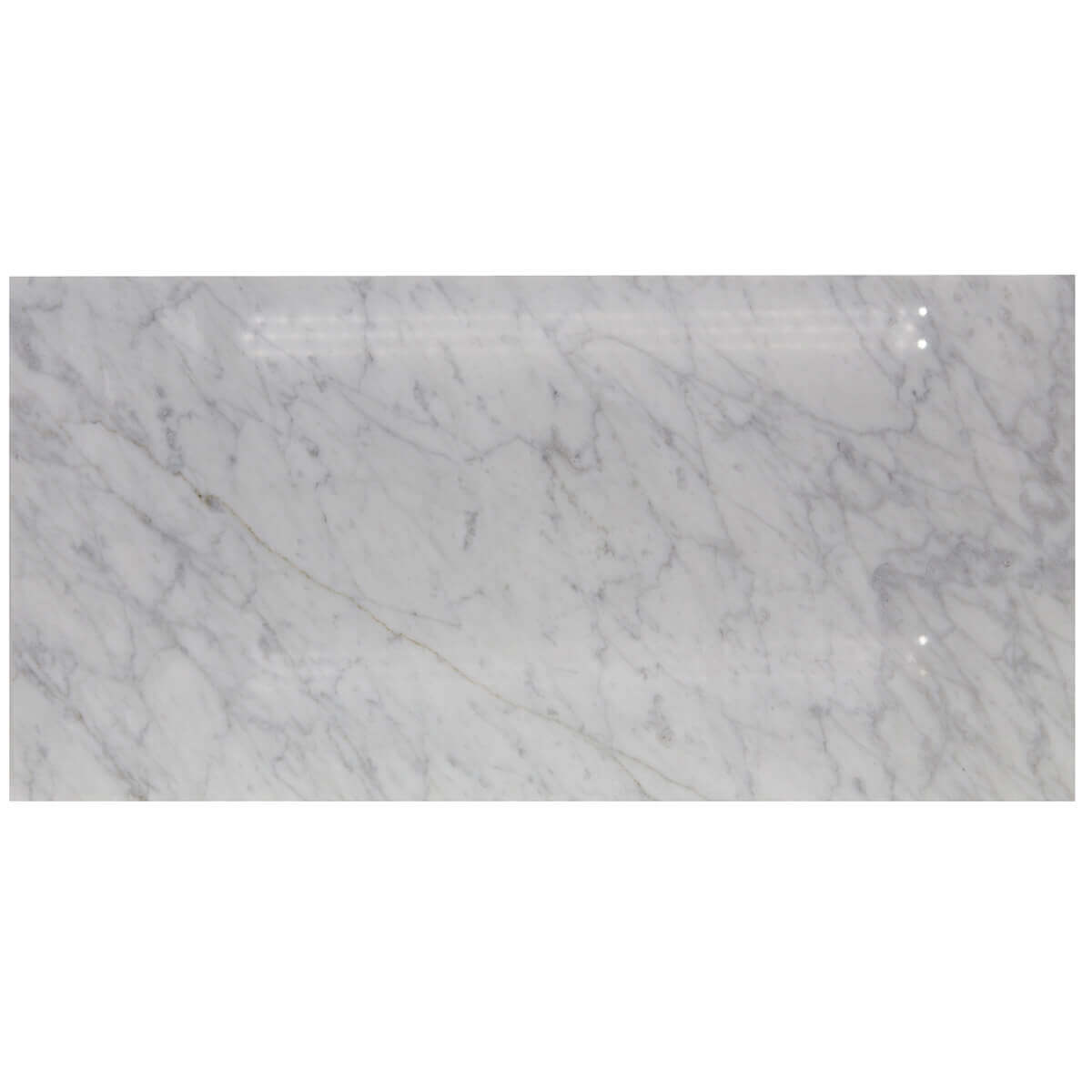 Carrara Bianco polished marble field tiles - 12x24x0.375 inches