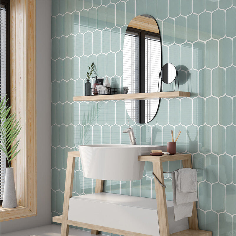 STATUS CERAMIC: Witty Tear Field Field Tile (glossy | 3"x8"x5/8" | beveled)