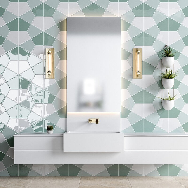 STATUS CERAMIC: Witty Diamond Field Tile (glossy | 6"x6"x3/8" | beveled)