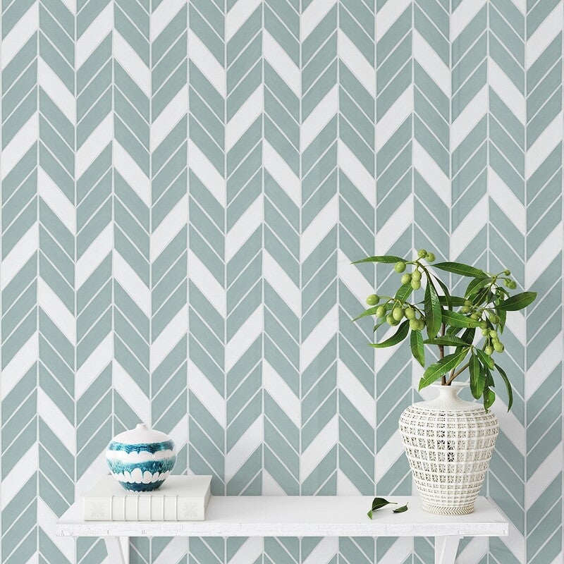STATUS CERAMIC: Witty Chevron Field Tile (glossy | 2"x6"x3/8" | beveled)