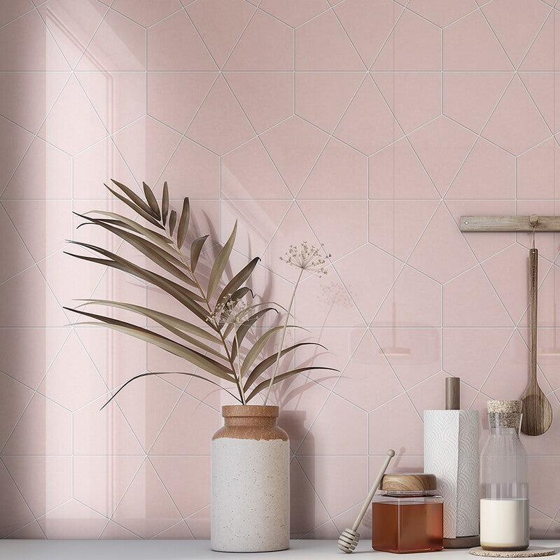 STATUS CERAMIC: Rosie Diamante Field Tile (glossy | 6"x6"x3/8" | beveled)