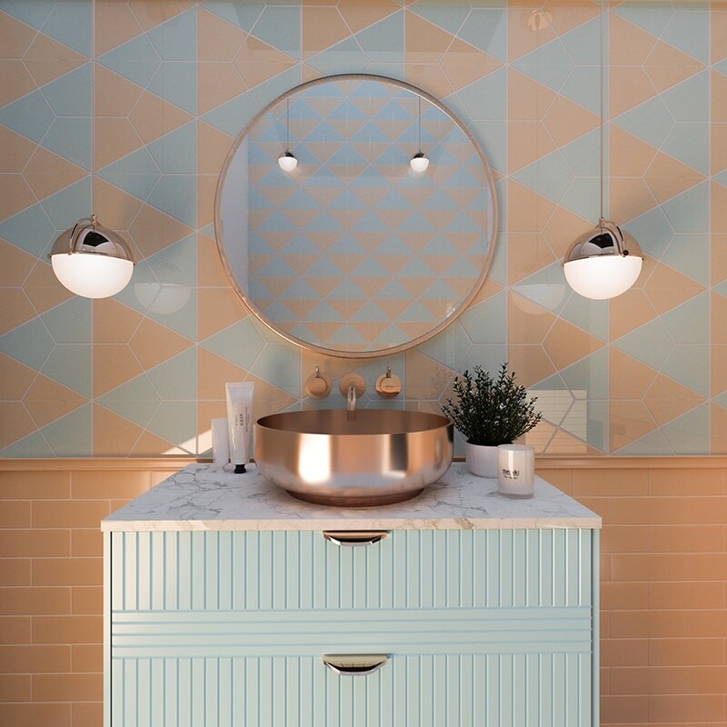 STATUS CERAMIC: Jules Diamante Field Tile (glossy | 6"x6"x3/8" | beveled)