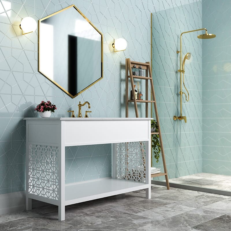 STATUS CERAMIC: Jules Diamante Field Tile (glossy | 6"x6"x3/8" | beveled)