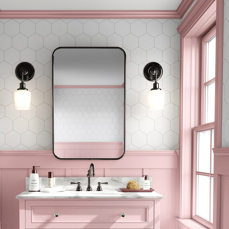 STATUS CERAMIC: Satin Cotton Hexagon Field Tile (matte | 5"x3/8" | beveled)